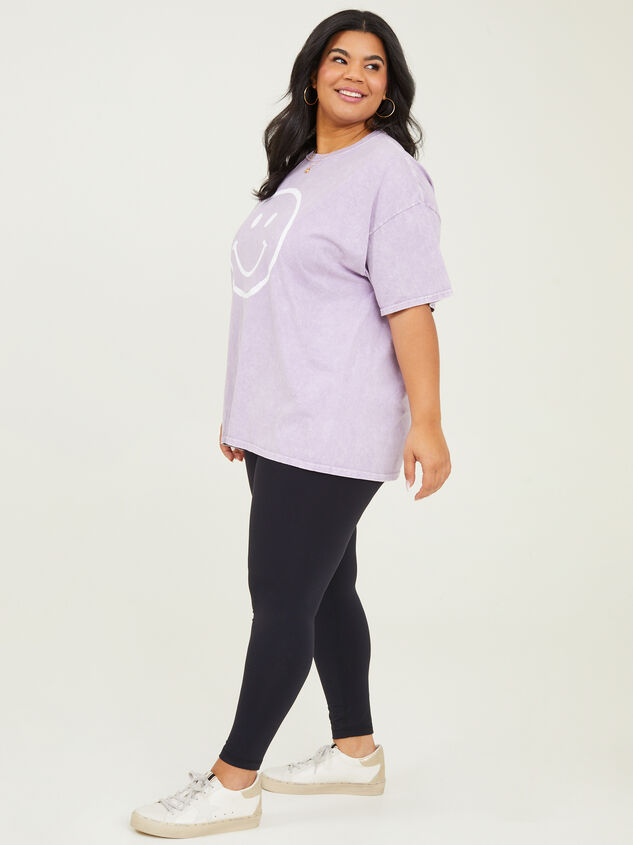 Smiley Face Oversized Tee Detail 3 - ARULA