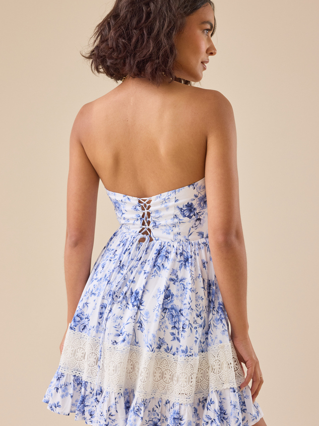 Scottlyn Strapless Floral Mini Dress Detail 3 - ARULA