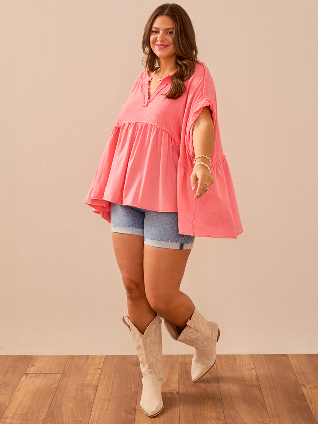 Evie Roll Cuff Denim Shorts - ARULA