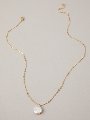18K Gold Pearl Ball Chain Necklace - ARULA
