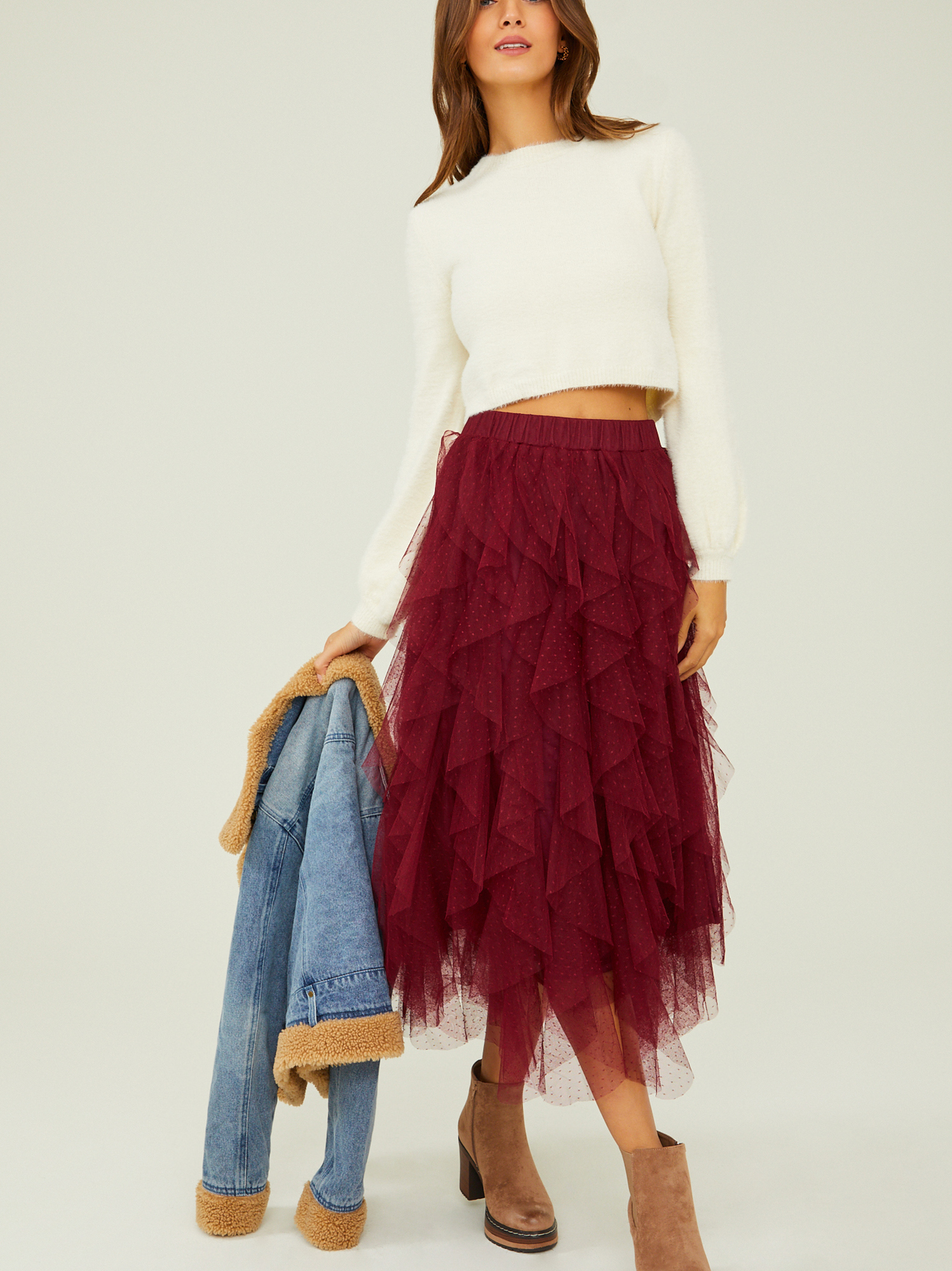 Waterfall tulle deals skirt