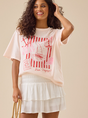 Sail Away Oversize Graphic Tee - ARULA - 