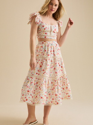 May Floral Midi Skirt - ARULA - 