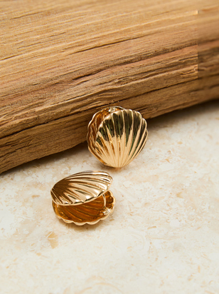 Double Sided Seashell Hoops - ARULA