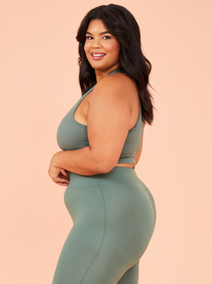 Seamless Ribbed Longline Sports Bra - ARULA