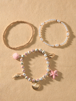 Beachy Bloom Charm Bracelet Set - ARULA - 