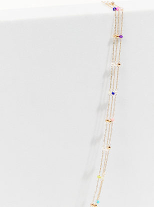Layered Dainty Beaded Necklace - ARULA