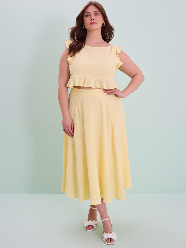 Grace Linen Ruffle Top Detail 3 - ARULA