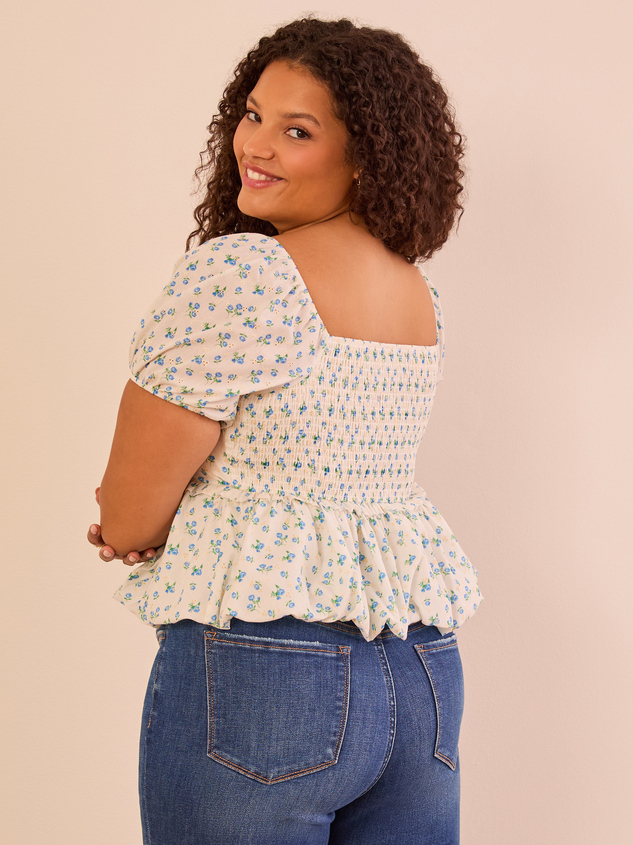 Celia Floral Bubble Top Detail 5 - ARULA