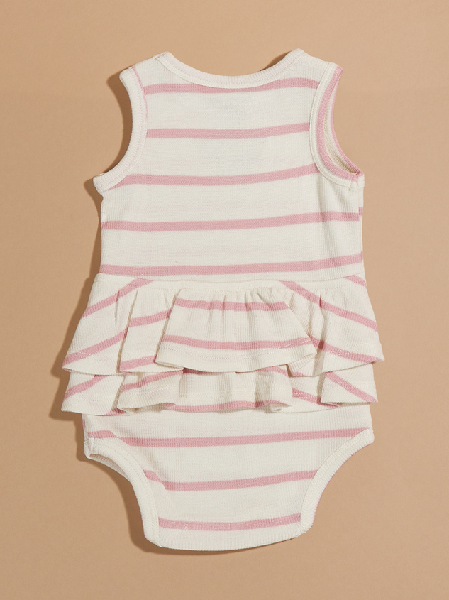 Mary Kate Ribbed Striped Bodysuit Detail 2 - ARULA