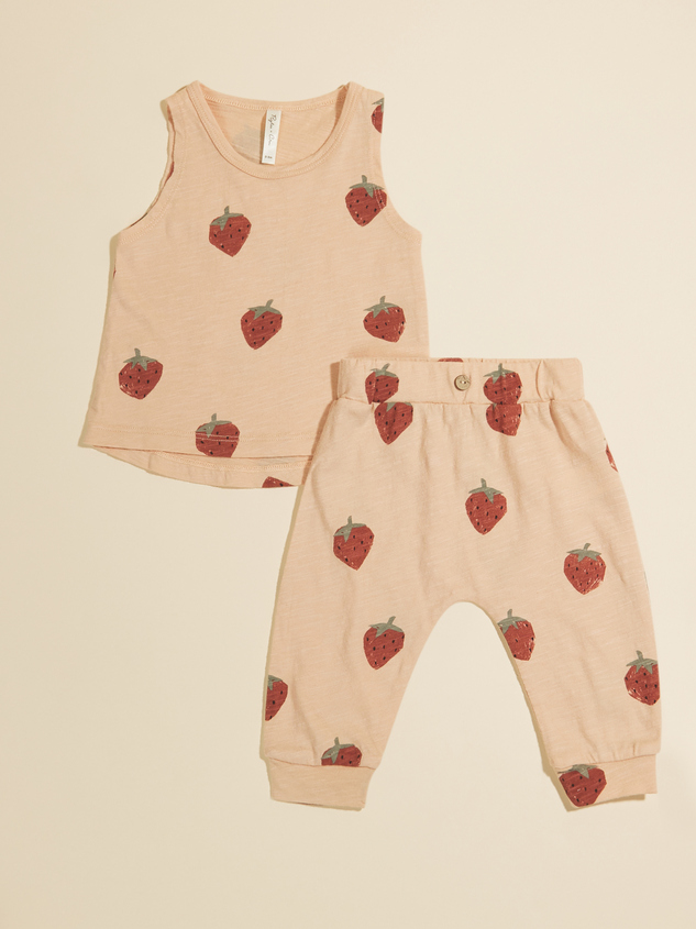 Strawberry Tank and Pants Set by Rylee + Cru Detail 3 - ARULA
