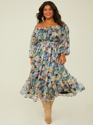 Arabella Floral Midi Dress - ARULA