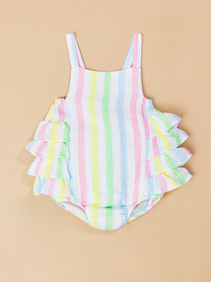 Haley Colorful Stripe Ruffle Bubble - ARULA