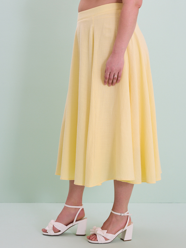 Grace Linen Midi Skirt Detail 3 - ARULA