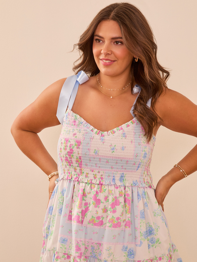 Brodie Tiered Mini Dress Detail 3 - ARULA