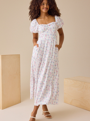Jessy Puff Sleeve Maxi Dress - ARULA - 
