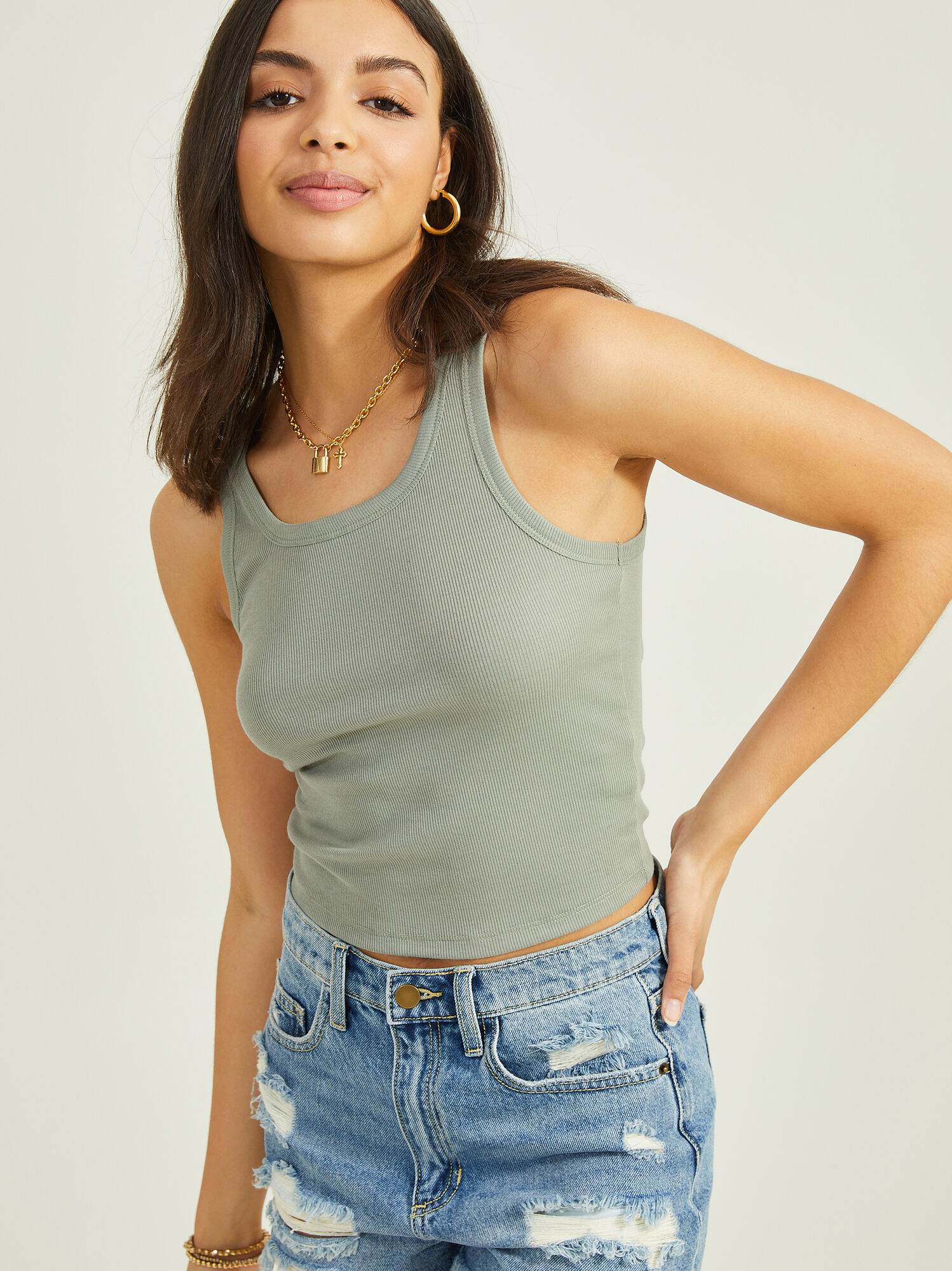 schelp wagon Verlichten Jen Ribbed Tank | ARULA