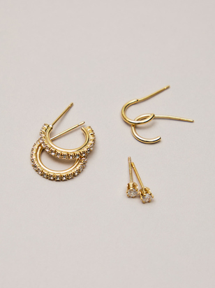 18K Gold Azlynn Earring Set - ARULA - 