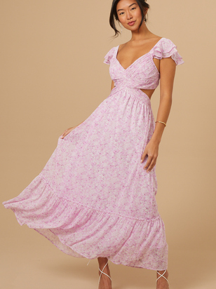 Sariah Floral Cutout Maxi Dress - ARULA