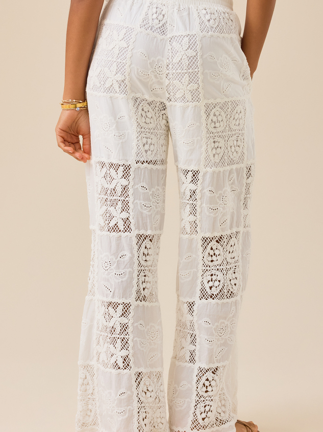 Hibiscus Patchwork Crochet Pant Detail 6 - ARULA