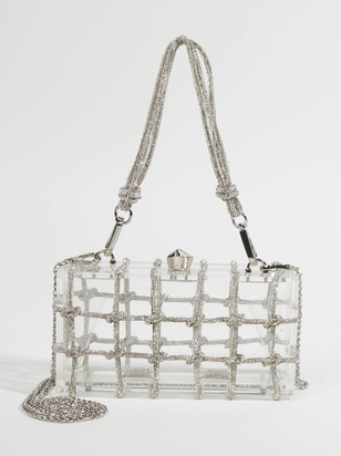 Rhinestone Clear Clutch - ARULA