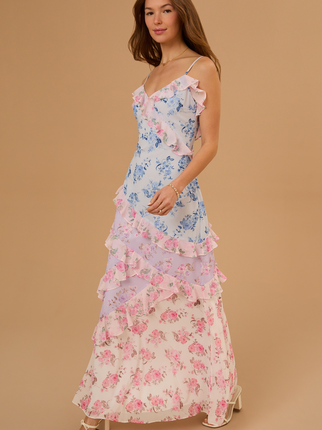 Olivia Floral Maxi Dress Detail 3 - ARULA