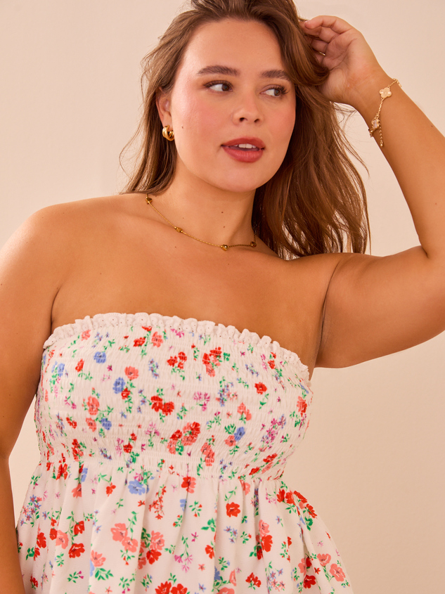 Carly Floral Smocked Tube Top Detail 3 - ARULA