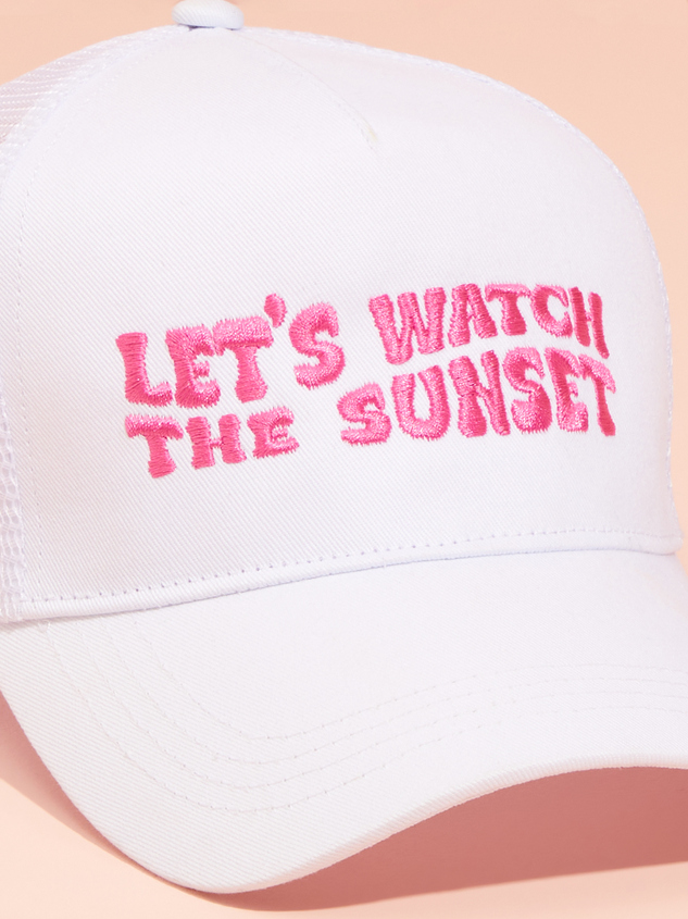 Let's Watch The Sunset Trucker Hat Detail 2 - ARULA