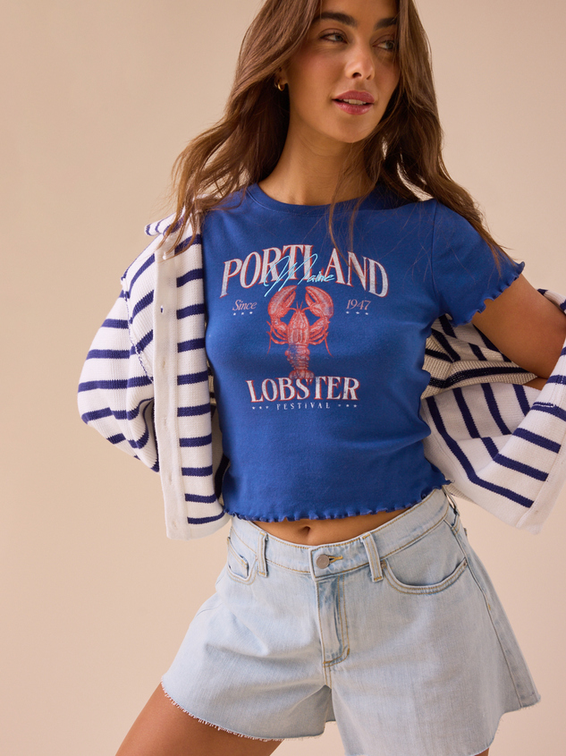 Maine Lobster Baby Tee Detail 3 - ARULA