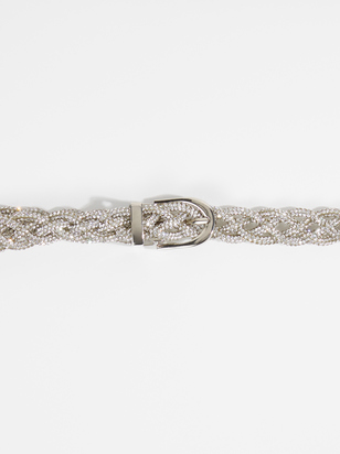 Rhinestone Braided Belt - ARULA