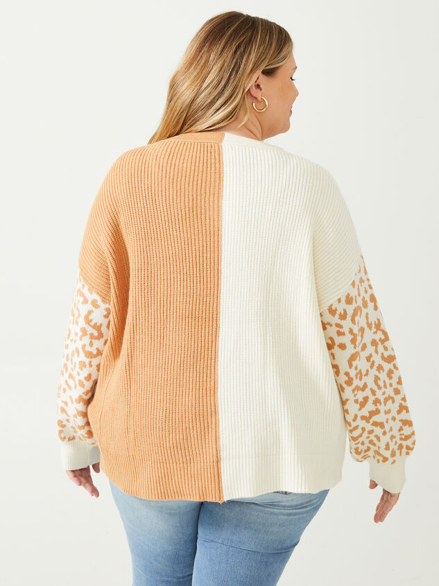 Leopard Colorblock Sweater Detail 3 - ARULA