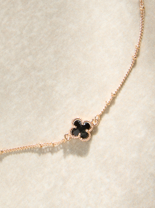 Dainty Clover Charm Choker Necklace - ARULA