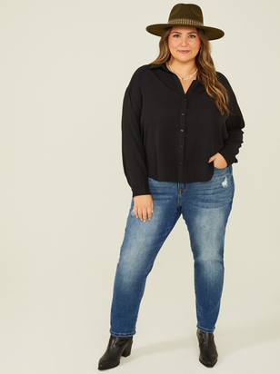 Fallon Long Sleeve Buttondown Top - ARULA