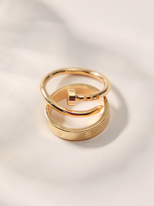 Wrapped Nail Ring Set - ARULA - 