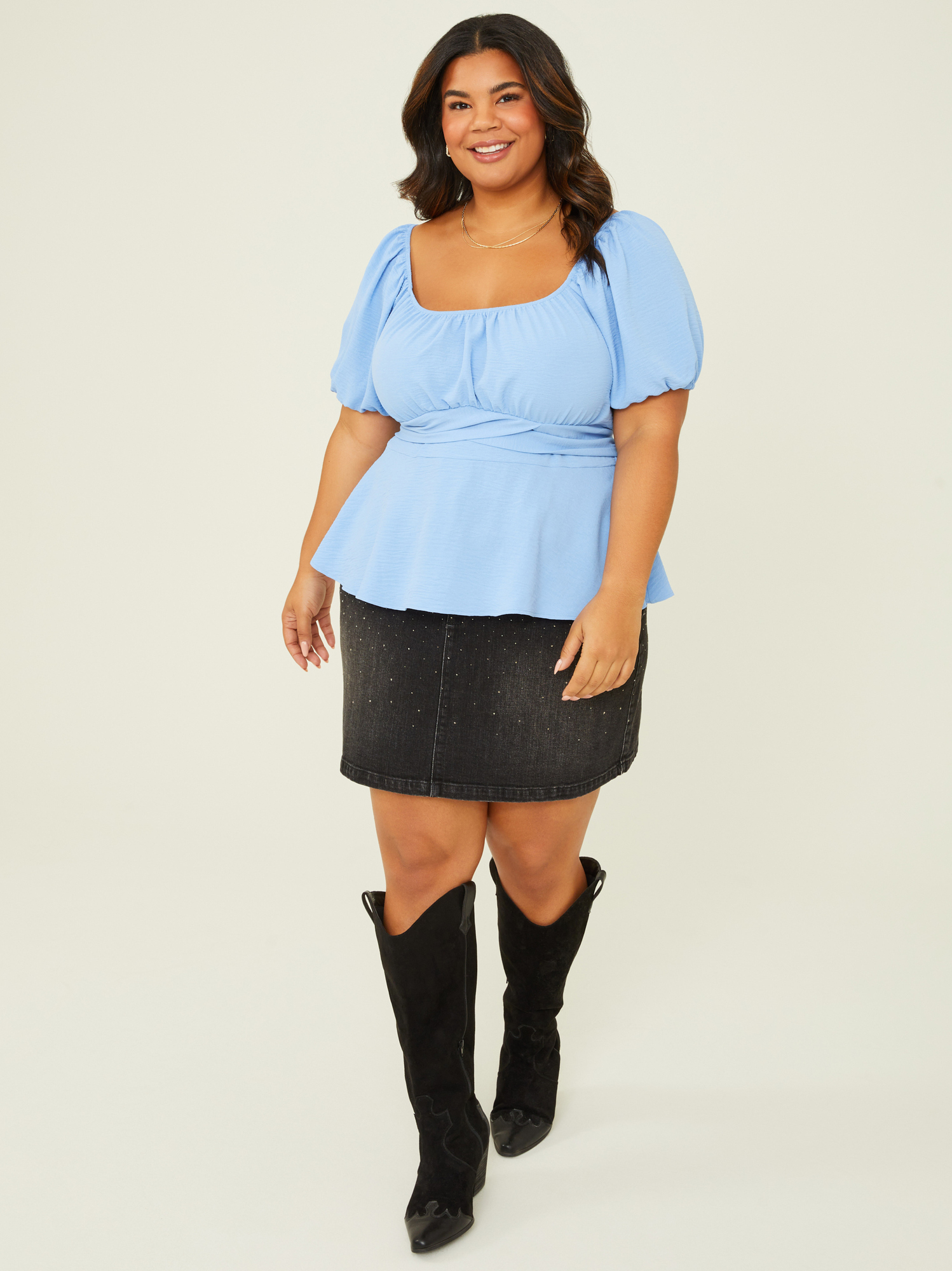 Blue jean deals peplum top