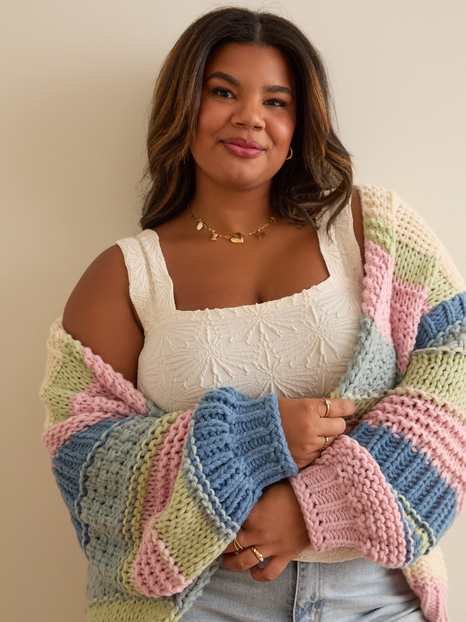 Stripe Chunky Knit Cardi