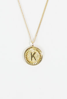 18k Gold Monogram Necklace - K - ARULA