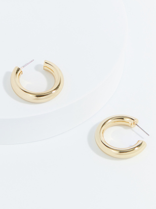 18k Gold Story Hoop Earrings - ARULA