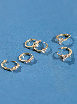 18K Crystal Mini Hoop Pack - ARULA