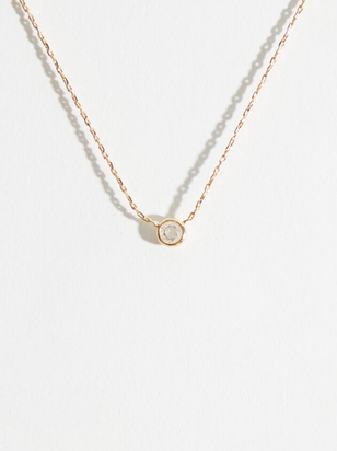 Dainty Chanel Charm Necklace - Gold - ARULA