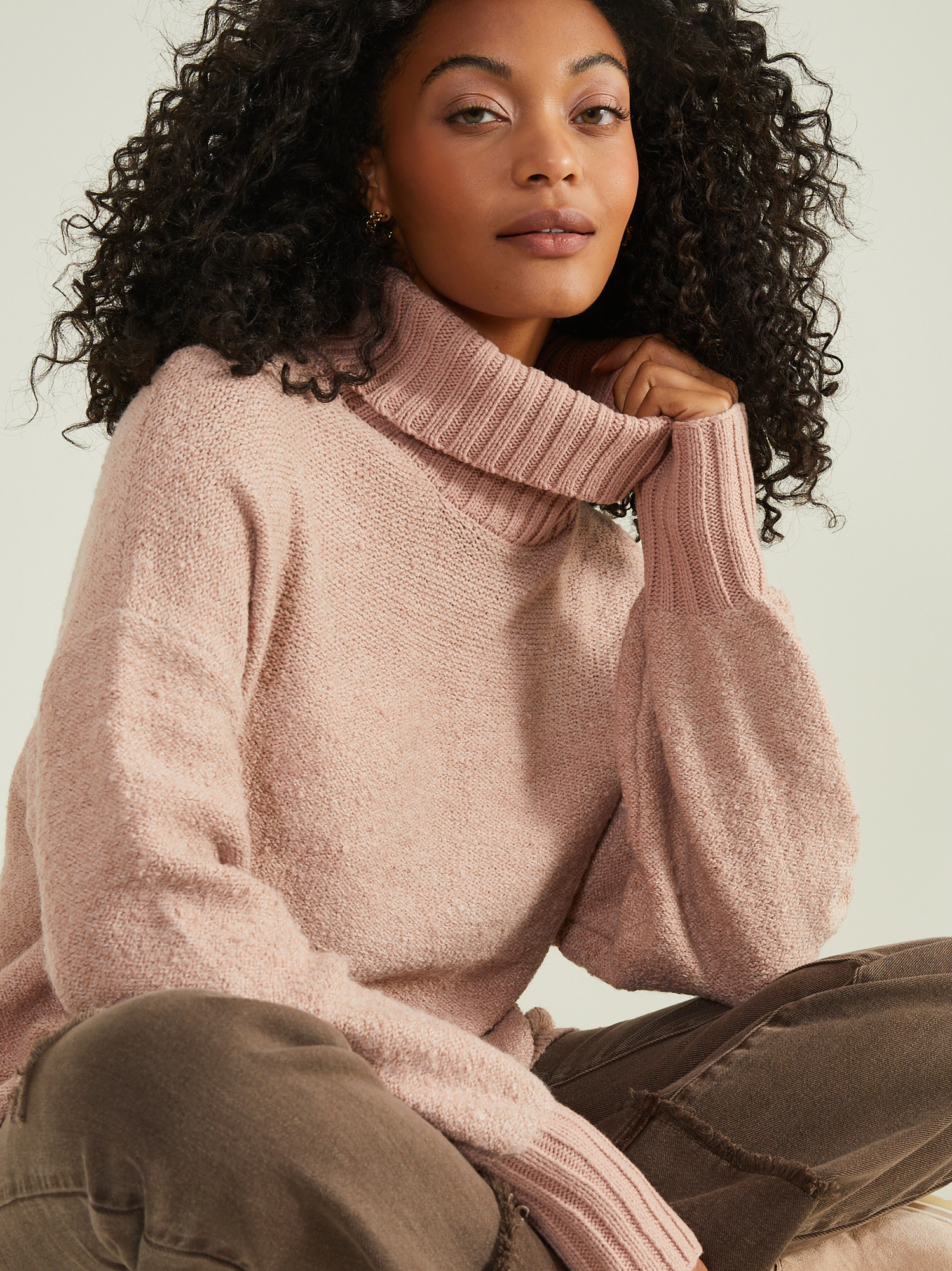 Boucle turtleneck sales