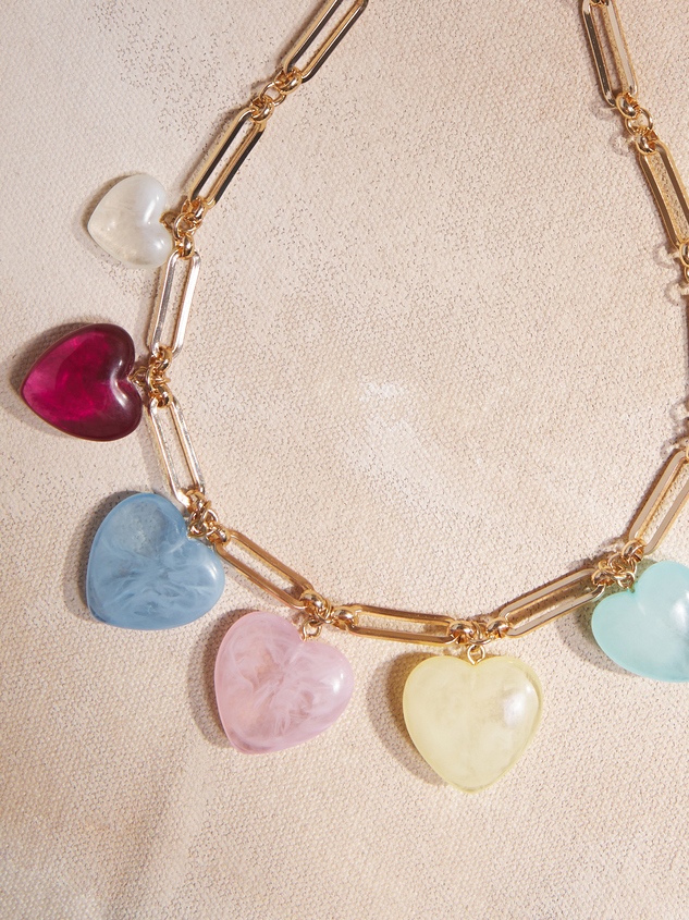 Stone Heart Necklace Detail 2 - ARULA