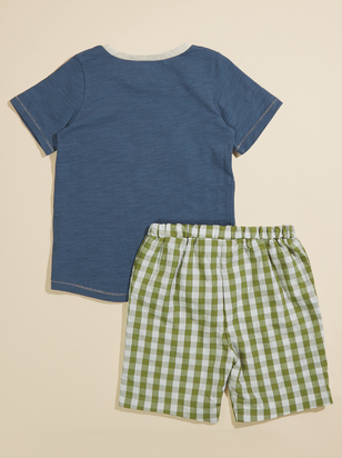 Duck Tee and Gingham Shorts Set by Mudpie - ARULA