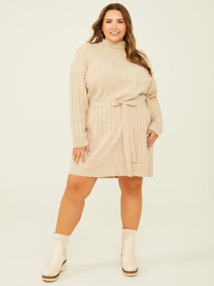 Adeline Belted Sweater Dress - ARULA