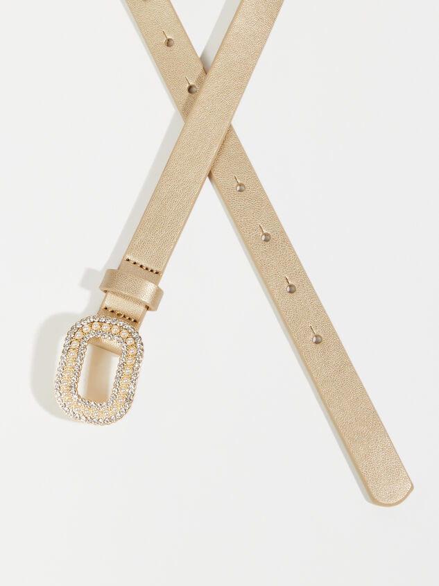 Pearl Rhinestone Buckle Belt Detail 2 - ARULA