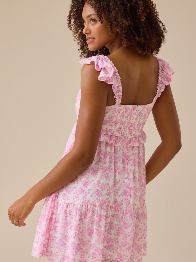 Haylee Floral Mini Dress Detail 4 - ARULA