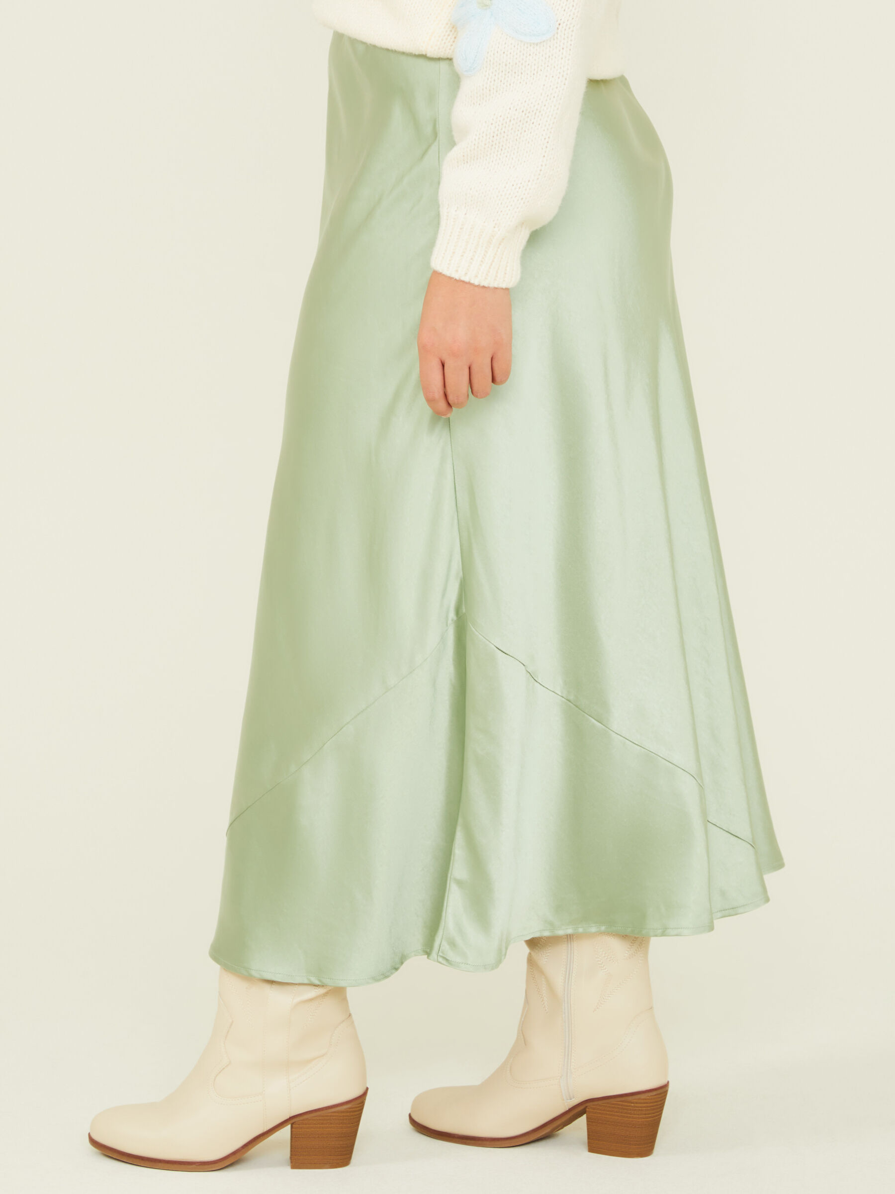 Isabella Satin Midi Skirt