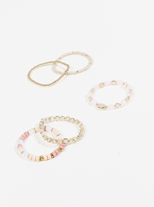 Stone and Glass Beaded Bracelet Set - ARULA