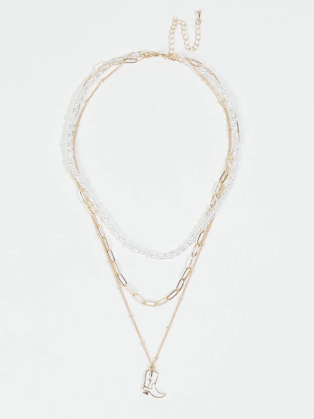 Cowboy Pearl Necklace Detail 2 - ARULA