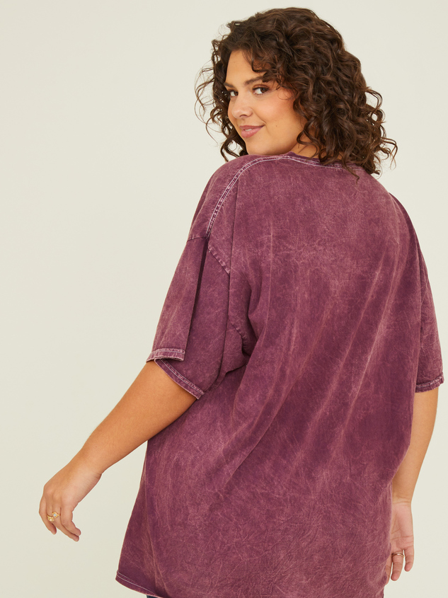 Smiley Face Oversized Tee Detail 5 - ARULA